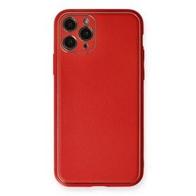 Newface iPhone 11 Pro Max Coco Deri Silikon Kapak Kırmızı Cep Telefonu Kılıfı