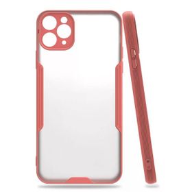 Newface iPhone 11 Pro Max Kılıf Platin Silikon Pembe Cep Telefonu Kılıfı