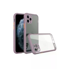 Newface iPhone 11 Pro Max Miami Şeffaf Silikon Açık Mor Kılıf