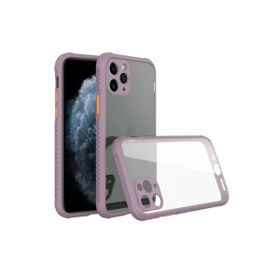 Newface iPhone 11 Pro Max Miami Şeffaf Silikon Açık Mor Kılıf