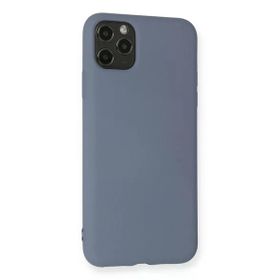 Newface iPhone 11 Pro Max Nano Içi Kadife Silikon Gri Cep Telefonu Kılıfı