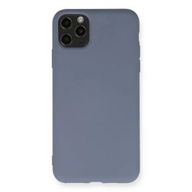 Newface iPhone 11 Pro Max Nano Içi Kadife Silikon Gri Cep Telefonu Kılıfı