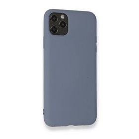 Newface iPhone 11 Pro Max Nano Içi Kadife Silikon Gri Cep Telefonu Kılıfı
