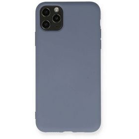 Newface iPhone 11 Pro Max Nano Içi Kadife Silikon Gri Cep Telefonu Kılıfı