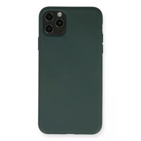 Newface iphone 11 Pro Max Nano İçi Kadife Silikon - Koyu Yeşil Kılıf