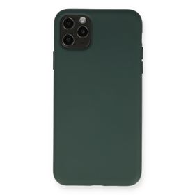 Newface iphone 11 Pro Max Nano İçi Kadife Silikon - Koyu Yeşil Kılıf