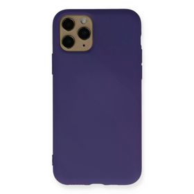 Newface iPhone 11 Pro Max Nano içi Kadife Silikon Mor Cep Telefonu Kılıfı