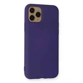 Newface iPhone 11 Pro Max Nano içi Kadife Silikon Mor Cep Telefonu Kılıfı
