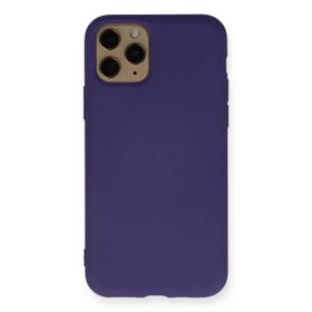 Newface iPhone 11 Pro Max Nano içi Kadife Silikon Mor Cep Telefonu Kılıfı