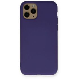 Newface iPhone 11 Pro Max Nano içi Kadife Silikon Mor Cep Telefonu Kılıfı