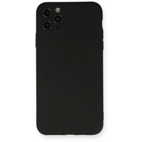 Newface iPhone 11 Pro Max Nano İçi Kadife Silikon Siyah Cep Telefonu Kılıfı