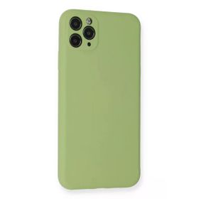 Newface İphone 11 Pro Max Nano İçi Kadife Silikon - Yeşil Kılıf