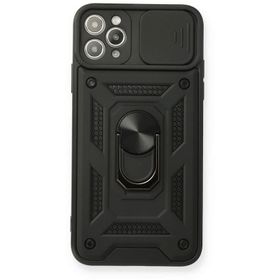 Newface iPhone 11 Pro Max Pars Lens Yüzüklü Silikon - Siyah Kılıf