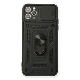 Newface iPhone 11 Pro Max Pars Lens Yüzüklü Silikon - Siyah Kılıf