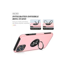 Newface iPhone 11 Pro Max Pembe Elit Yüzüklü Silikon Cep Telefonu Kılıfı