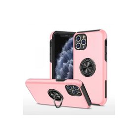 Newface iPhone 11 Pro Max Pembe Elit Yüzüklü Silikon Cep Telefonu Kılıfı