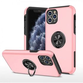 Newface iPhone 11 Pro Max Pembe Elit Yüzüklü Silikon Cep Telefonu Kılıfı