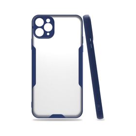 Newface iPhone 11 Pro Max Platin Silikon Lacivert Cep Telefonu Kılıfı