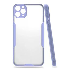 Newface iPhone 11 Pro Max Platin Silikon Lila Cep Telefonu Kılıfı