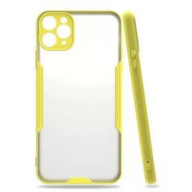 Newface iPhone 11 Pro Max Platin Silikon Sarı Cep Telefonu Kılıfı