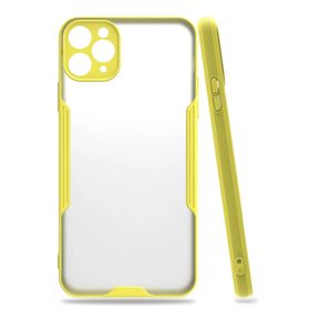 Newface iPhone 11 Pro Max Platin Silikon Sarı Cep Telefonu Kılıfı
