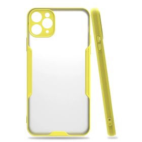 Newface iPhone 11 Pro Max Platin Silikon Sarı Cep Telefonu Kılıfı