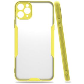 Newface iPhone 11 Pro Max Platin Silikon Sarı Cep Telefonu Kılıfı
