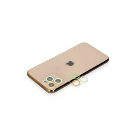Newface iPhone 11 Pro Max Renkli Sarı-Turuncu Kamera Lens Koruma Cam