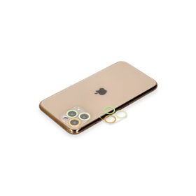 Newface iPhone 11 Pro Max Renkli Sarı-Turuncu Kamera Lens Koruma Cam