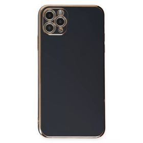 Newface iPhone 11 Pro Max Volet Silikon - Siyah Kılıf
