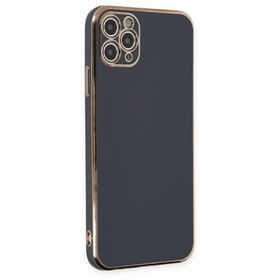 Newface iPhone 11 Pro Max Volet Silikon - Siyah Kılıf