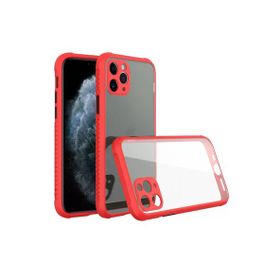 Newface iPhone 11 Pro Miami Şeffaf Silikon Kırmızı Cep Telefonu Kılıfı