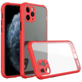 Newface iPhone 11 Pro Miami Şeffaf Silikon Kırmızı Cep Telefonu Kılıfı