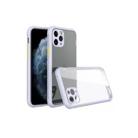 Newface iPhone 11 Pro Miami Şeffaf Silikon Lila Cep Telefonu Kılıfı