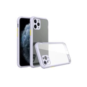 Newface iPhone 11 Pro Miami Şeffaf Silikon Lila Cep Telefonu Kılıfı
