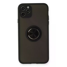 Newface iPhone 11 Pro Montreal Yüzüklü Silikon Kapak - Siyah Kılıf