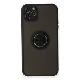 Newface iPhone 11 Pro Montreal Yüzüklü Silikon Kapak - Siyah Kılıf