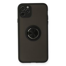 Newface iPhone 11 Pro Montreal Yüzüklü Silikon Kapak - Siyah Kılıf