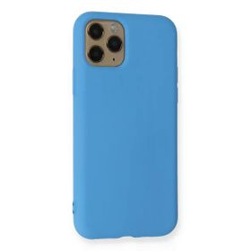 Newface iPhone 11 Pro Nano içi Kadife Silikon - Mavi Kılıf