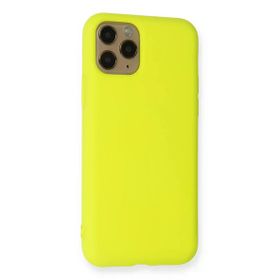 Newface iphone 11 Pro Nano İçi Kadife Silikon Sarı Cep Telefonu Kılıfı