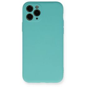 Newface iPhone 11 Pro Nano İçi Kadife Silikon Turkuaz Cep Telefonu Kılıfı