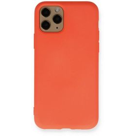 Newface İphone 11 Pro Nano İçi Kadife Silikon Turuncu Cep Telefonu Kılıfı