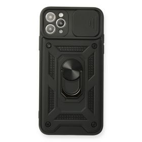 Newface iPhone 11 Pro Pars Lens Yüzüklü Silikon - Siyah Kılıf