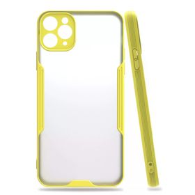 Newface iPhone 11 Pro Platin Silikon Sarı Cep Telefonu Kılıfı
