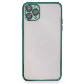Newface iPhone 11 Pro Razer Lensli Silikon Yeşil Cep Telefonu Kılıfı
