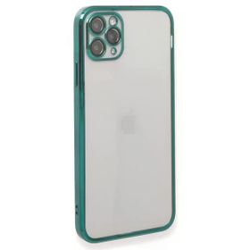 Newface iPhone 11 Pro Razer Lensli Silikon Yeşil Cep Telefonu Kılıfı
