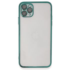Newface iPhone 11 Pro Razer Lensli Silikon Yeşil Cep Telefonu Kılıfı