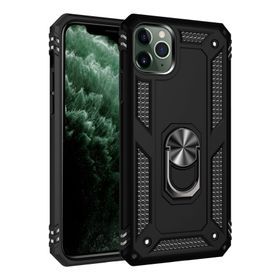 Newface iPhone 11 Pro Sofya Yüzüklü Silikon Kapak - Siyah Kılıf