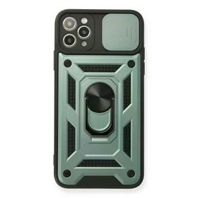 Newface iPhone 11 Pro Yeşil Pars Lens Yüzüklü Silikon Cep Telefonu Kılıfı