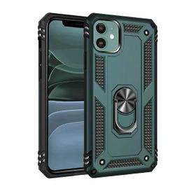 Newface İphone 11 Sofya Yüzüklü Silikon Kapak - Yeşil Kılıf